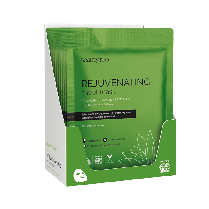 BEAUTYPRO REJUVENATING Collagen Sheet Mask mit Grüntee-Extrakt 23 ml BEAUTYPRO REJUVENATING Collagen Sheet Mask mit Grüntee-Extrakt 23 ml