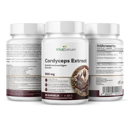 VitaSanum® Cordyceps-Extrakt – 1 Kapsel Tagesportion mit 500 mg