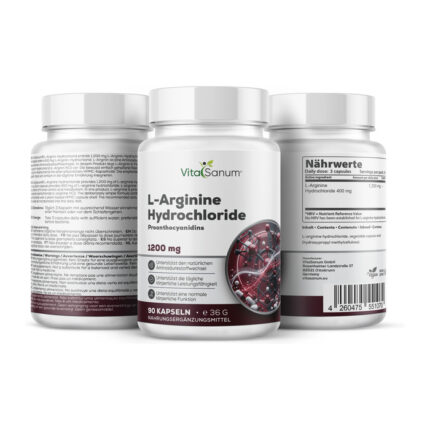 VitaSanum® L-Arginin-Hydrochlorid – 1200 mg Tagesportion – 90 Kapseln