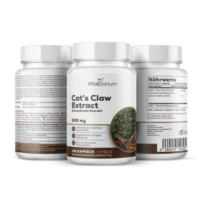 VitaSanum® Katzenkralle Extrakt 4:1 (Cat’s Claw / Uncaria tomentosa) 500 mg – 100 Kapseln