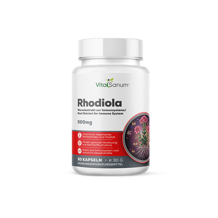 VitaSanum® Rhodiola rosea 500 mg – 60 Kapseln VitaSanum® Rhodiola rosea 500 mg – 60 Kapseln