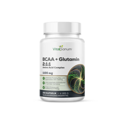 VitaSanum® BCAA + Glutamin 2:1:1 – 5500 mg Tagesportion – 150 Kapseln