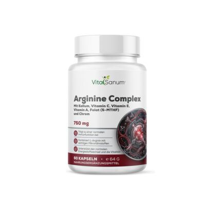 VitaSanum® Arginine Complex – 1900 mg L-Arginin Tagesportion – 60 Kapseln