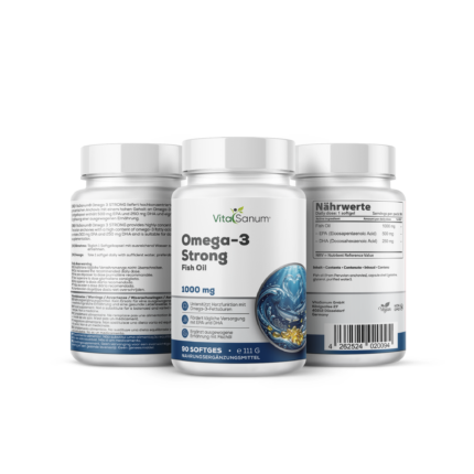 VitaSanum® Omega 3 STRONG – 1000 mg Fischöl Tagesportion – 90 Softgelkapseln