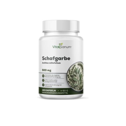 VitaSanum® Schafgarbe (Achillea millefolium) – 1500 mg Tagesportion – 120 Kapseln