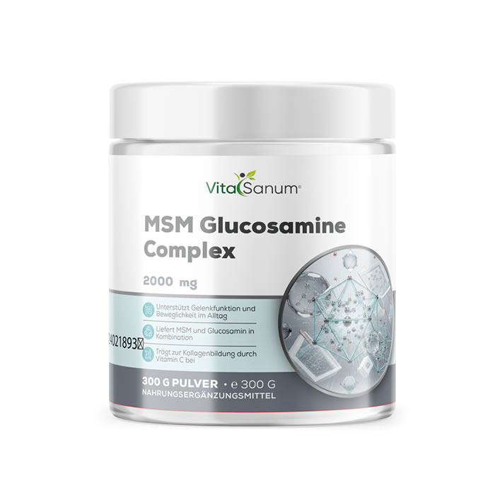 VitaSanum® MSM Glucosamine Complex – 2000 mg Tagesportion – 300 g VitaSanum® MSM Glucosamine Complex – 2000 mg Tagesportion – 300 g