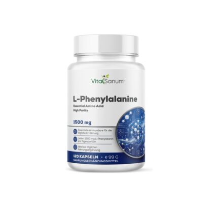 VitaSanum® L-Phenylalanin 1500 mg – 2 Kapseln Tagesportion – 120 Kapseln