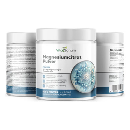 VitaSanum® Magnesiumcitrat Pulver – 378 mg Magnesium pro Tagesportion – 200 g